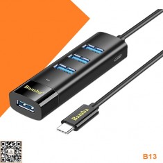 Bộ chuyển đổi Type C sang 4 Port USB 3.0 Bamba B13